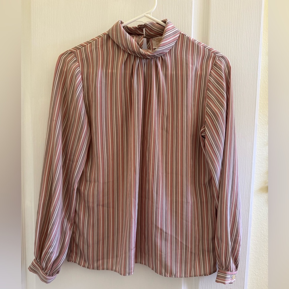 White Stag Pink and White Striped Blouse